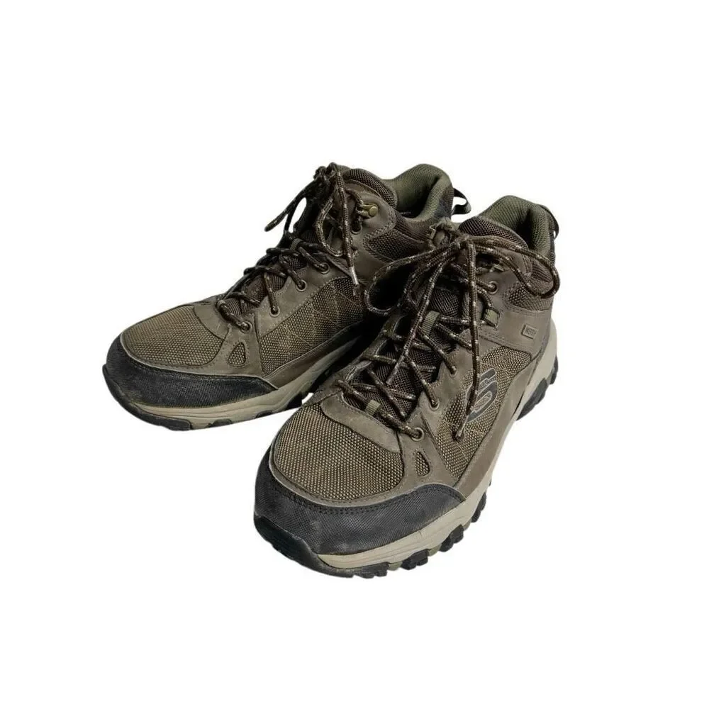 Skechers brown lace up waterproof ankle hiking boots size 9.5 wide width